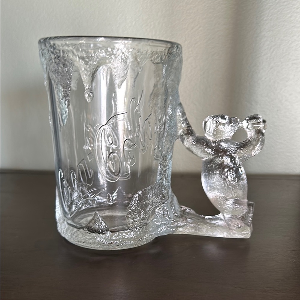 Coca-Cola Clear Glass Mug with Bear Handle